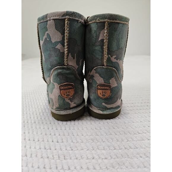 Bearpaw Boots Girls Size 3 Camoflauge Slip On Fur Lined - Picture 3 of 9